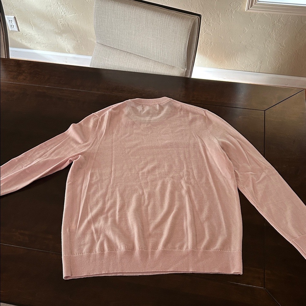 Banana Republic Baruffa Italian Merino Wool Crewneck LS Sweater (Sugar Pink)